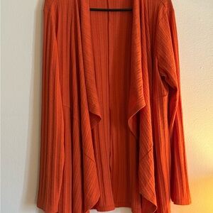 Women's Orange Open Front Sweater